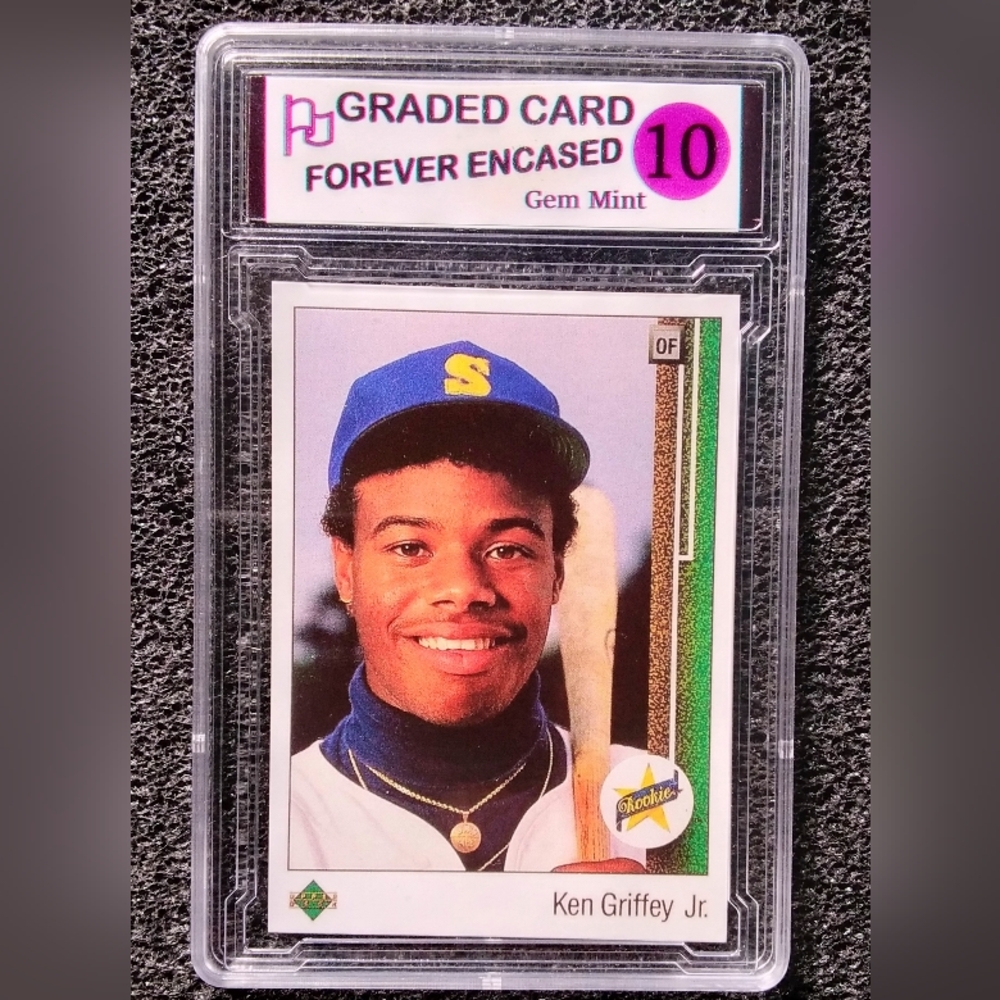 Ken Griffey Jr. Upper Deck Baseball Rookie Card. Graded 10 Gem Mint Condition